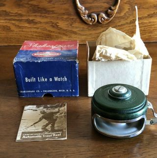 Vintage Shakespeare Fly Fishing Reel 1837 Model Gd With Box/paper