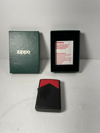 Vtg 1996 Zippo Lighter Marlboro Red Roof Red/black Matte Finish