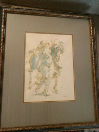 Vintage Charles Burdick Mixed Media Signed Nymph And Horse
