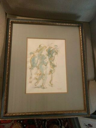 Vintage Charles Burdick mixed media signed Nymph and horse 2