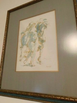 Vintage Charles Burdick mixed media signed Nymph and horse 3