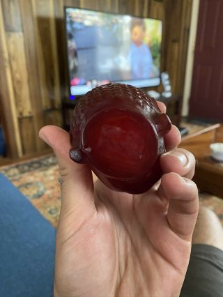 Cherry Amber Bakelite Faturan Object - Marbled and Huge - Antique Chinese? Era 5