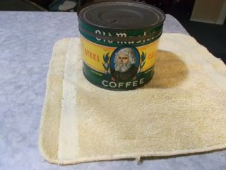 Vintage Old Master 1 Pound Coffee Tin Cleveland Ohio Steel Cut,  Advertising