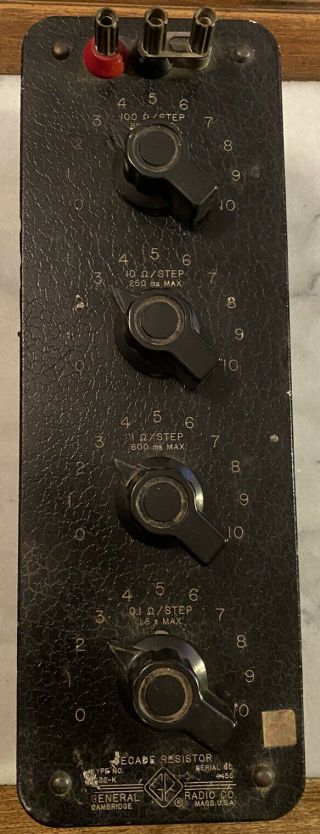 Vintage Decade Resistor General Radio Co 1432 - K Serial 4455 Cambridge,  Mass