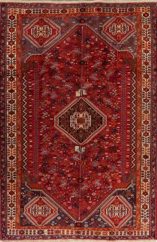 Vintage Nomadic Lori Oriental Hand - Knotted Area Rug Geometric Tribal Carpet 5x8