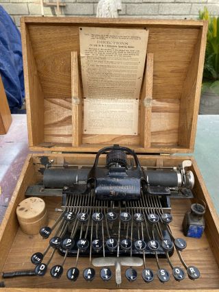 Antique Blickensderfer Portable Typewriter No.  5 In Case No 4080 1893