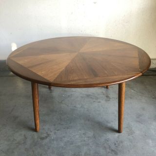 Mid Century Modern Danish Inlaid Wood Coffee Table Vintage Mcm