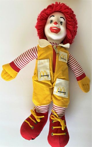 Ronald Mcdonald Vintage 1984 Plush Doll Toy 15 " Sweet Face