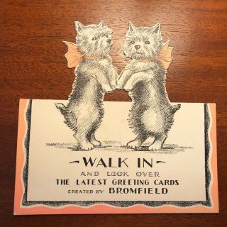 Vintage Bromfield Greeting Card Dogs Advertising Sign Stand 1930’s—nice,  Unusual