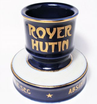 Vintage Porcelain Advertising Match Holder Striker Royer Hutin Cassis & Prunelle