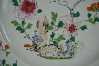 V - LARGE Antique Chinese Famille Rose Porcelain Charger 18th C QING 35.  5cm B 2