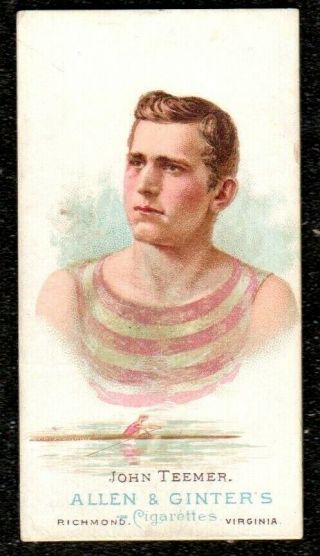 1888 Allen & Ginter The Worlds Champions Oarsmen John Teemer Cigarette Card