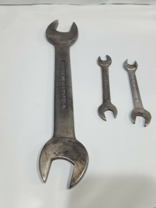 3 - Vintage Craftsman Long C Open End Wrenches (2) 7/16 " - 3/8,  (1) 1 " - 15/16 " - Usa