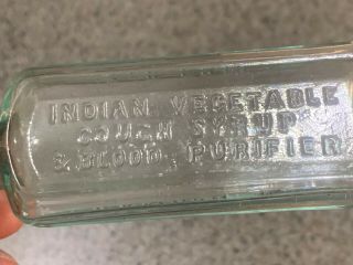 Vintage Medicine Bottle S.  B.  Goff Indian Vegetable Cough Syrup & Blood Purifier