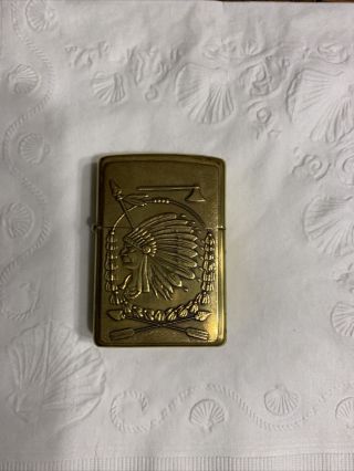 Vintage Zippo Lighter With Indian Head