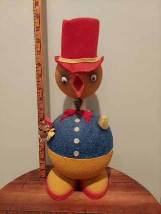 Large Vintage West German Easter Nodder Chick Candy Container Antique Bobblehead