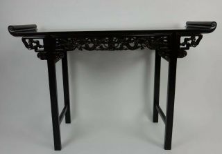 Chinese Carved Rosewood Altar Table with Dueling dragons 50 inches 2