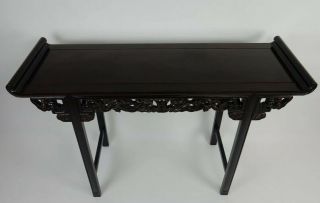 Chinese Carved Rosewood Altar Table with Dueling dragons 50 inches 3