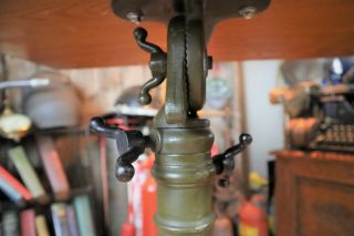 Antique Industrial Drafting Table with Wing Nuts & Cast Iron Base 5