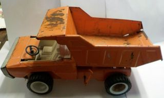 Vintage Orange Buddy " L " Hydraulic Dump Truck Or Restoration 14 1/4 "