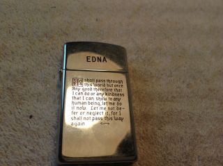 1968 Zippo Slim 50 Year Class Reunion Double Sided Engraved