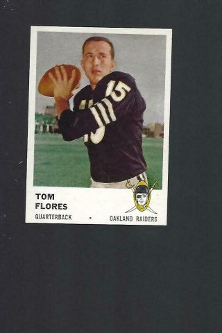 1961 Fleer Football Oakland Raiders Tom Flores Rookie Card Rc Hof 188 Exmt