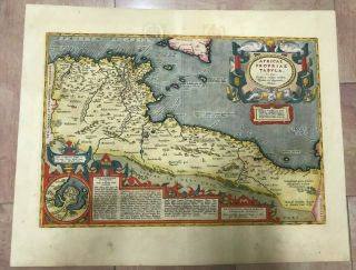 North Africa 1603 Abraham Ortelius Unusual Large Antique Engraved Map