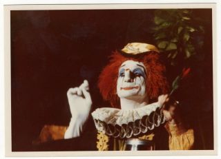 Vintage 5x7 Photo Creepy Clown Ringling Bros Circus Found Art 1970 