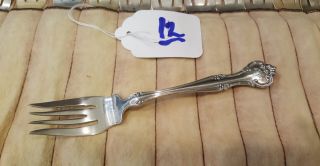 12 Individual Solid Fish Forks Gorham Cromwell Sterling Patent 1900 Hard To Find