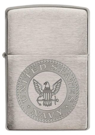 Zippo Lighter Engraved Us Navy Seal Brushed Chrome Usa American Military