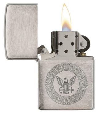 Zippo Lighter Engraved US Navy Seal Brushed Chrome USA American Military 2