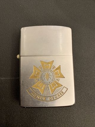 Vintage 1966 Zippo Lighter Military Order Of The Cootie V.  F.  W.