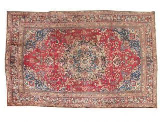6x9 Floral Red Hand Knotted Oriental Vintage Wool Traditional Medallion Area Rug