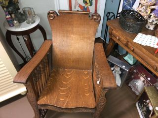 solid oak large rocking chair - vintage - antique 3