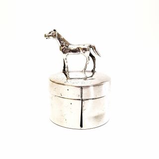 Antique Herbst & Wassall Sterling Silver Figural Horse Postage Stamp Box 7158