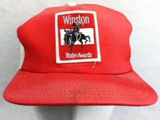 Winston Rodeo Awards Trucker Hat Snapback Cowboy Horse Mesh Ball Cap Tobacciana