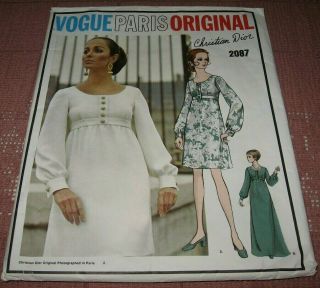 Vintage Vogue Paris Pattern 2087 Christian Dior Ff Uncut Gd/vgc