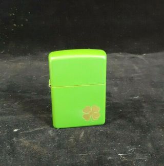 Zippo 1500 Slim Green Four Leaf Clover Lighter