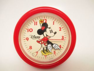 Kf8091 3 - 1/2 " Round Vintage Red Disney Quartz Minnie Mouse Alarm Clock