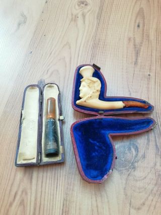 Antique Victorian Pipe And Cigarette Cheroot Holder In Cases Joblot Ladies