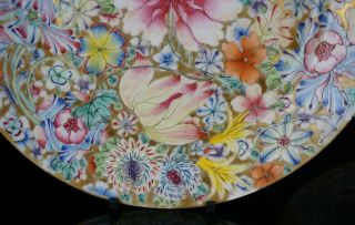 PAIR Antique Chinese Famille Rose Millefleur Flowers Plate GUANGXU c1875 - 1908 /A 4