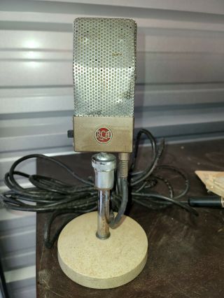 Rca 74 - B Antique Ribbon Microphone With Stand 1940s - 1950s