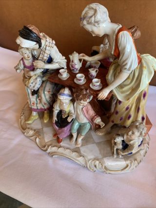 Gorgeous Antique Royal Vienna Porcelain Group Figurine Meissen Quality