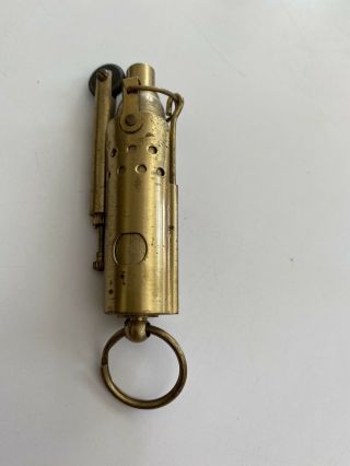 Antique Wwi Wwii Trench Lighter Brass Cigar Wind Proof Vintage Keychain