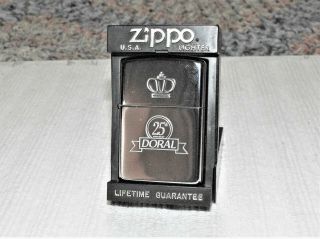 Zippo Lighter 1995 Doral Cigarettes Advertising 25th Anniversary Unfired Case Xi