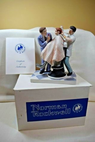 Vintage Norman Rockwell The First Haircut Figure American Family Ltd Ed (0121j)
