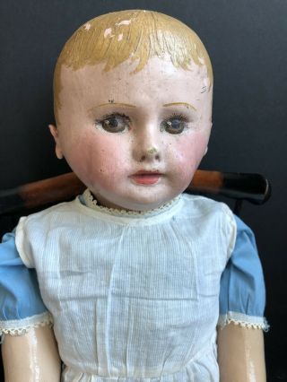 Antique All 20” Martha Chase Stockinette Cloth Doll.  Brown Eyes