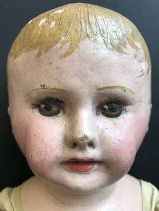Antique All 20” Martha Chase Stockinette Cloth Doll.  Brown Eyes 3