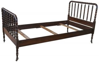 Antique Victorian Walnut Jenny Lind Spool Bed Twin Size American Country Spindle 2