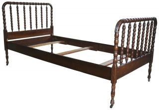 Antique Victorian Walnut Jenny Lind Spool Bed Twin Size American Country Spindle 3